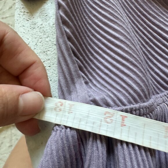 Urban Outfitters Rori Smitten Ribbed Peplum Top Flutter Sleeve V-Neck‎ Cropped S - Picture 8 of 9